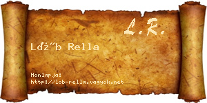 Löb Rella névjegykártya